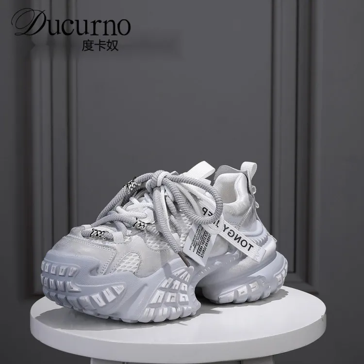 厚底运动鞋女增高7cm2025秋季新款巨好看的轻奢老爹鞋子女
