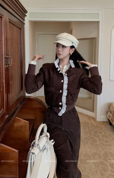 利达 NEW DADADA 复古时尚百搭气质显瘦修身短款女款外套CHZ2032