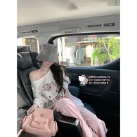 白水女可爱涂鸦t 露肩印花半袖T恤斜肩上衣B50550929 B50551622