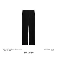  YUWEI/定制 琥珀流光风女士黑色进口西装直筒长裤  CYPM25071
