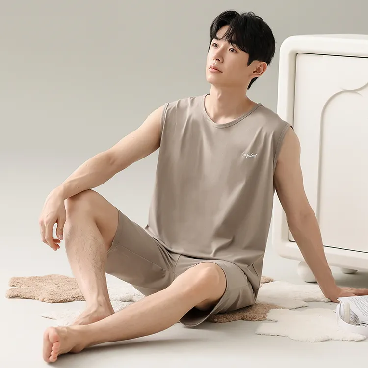 夏款莫代尔睡衣男士夏季薄款冰丝背心短裤爆款2025新款家居服套装