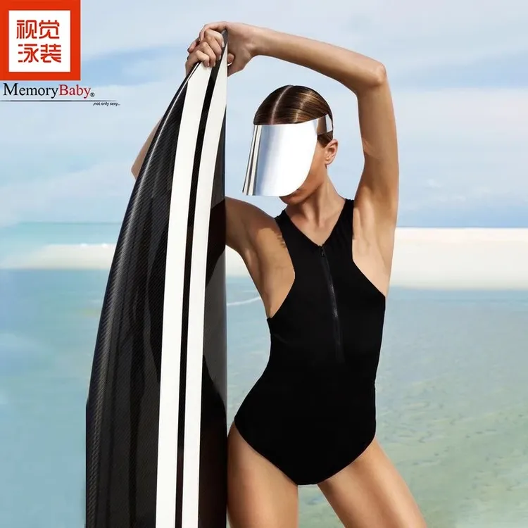 MEMORYBABY女士三角连体泳衣专业运动紧身适合游泳训练度假泡温泉