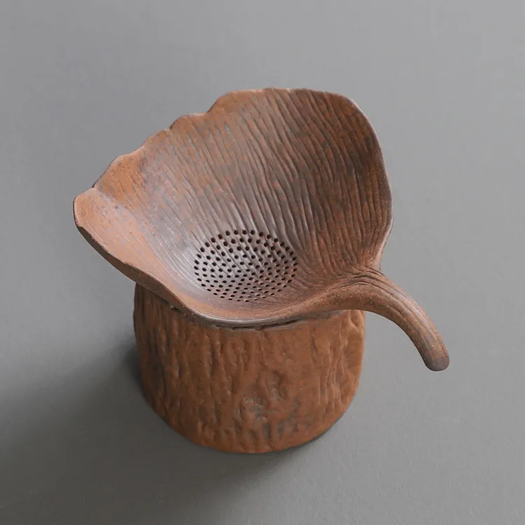 粗陶茶漏茶叶过滤器高端茶水分离器复古创意功夫茶具配件陶瓷茶滤