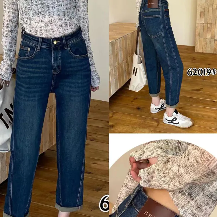 新款韩版宽松显瘦老爹牛仔裤