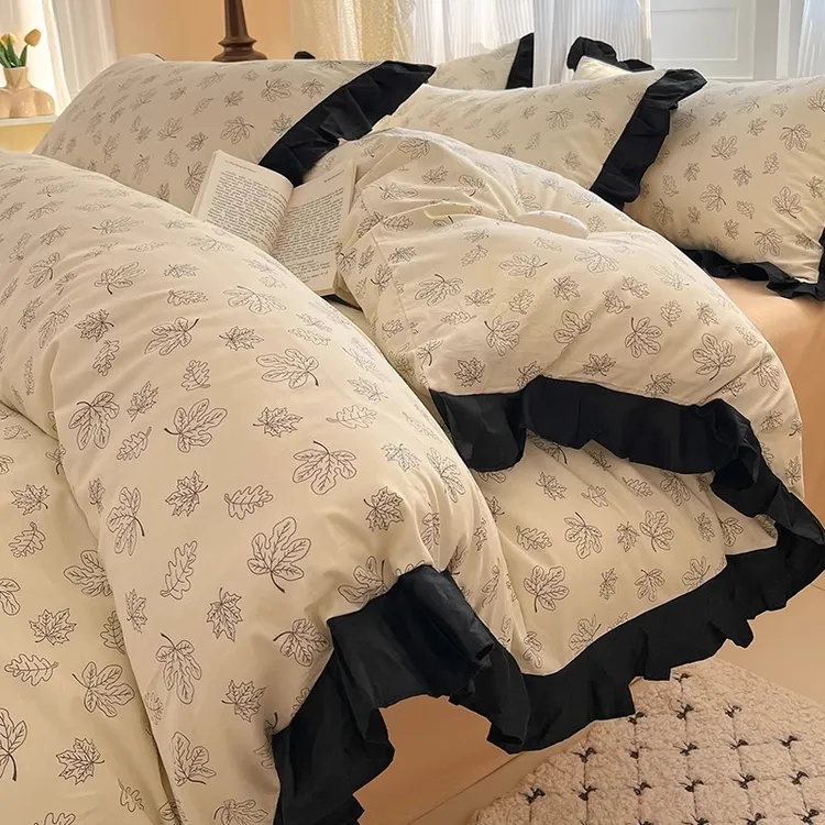 法式复古全棉纯棉床上四件套公主风2025新款床品花边被套床单床笠