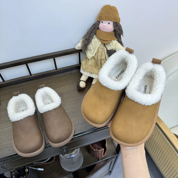 【小土豆】2025儿童秋冬棉鞋男童一脚蹬极简女童加绒鞋DRM-2025113