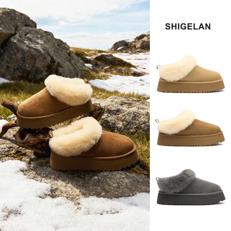 诗歌兰鞋子女款爆款新款厚底增高防滑秋冬加绒加厚雪地靴79901-1