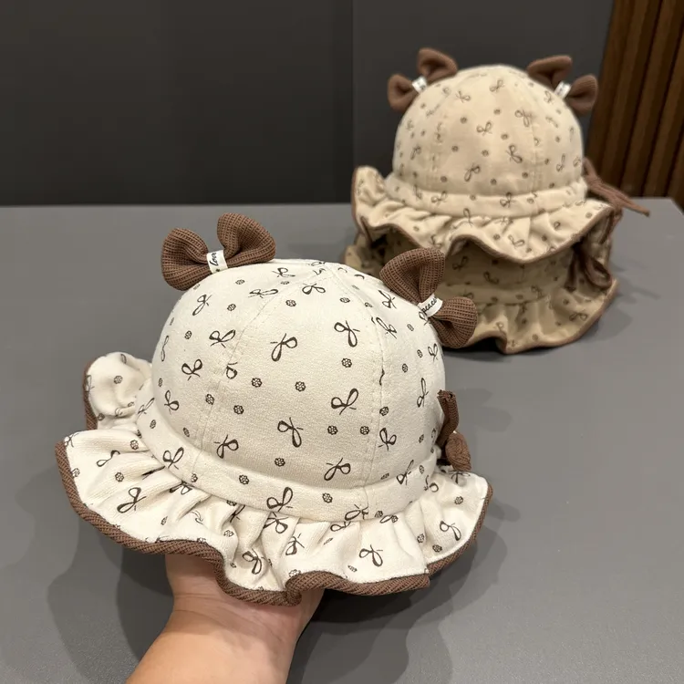 婴儿帽子春秋季渔夫帽小月龄宝宝遮阳帽新生婴幼儿户外保暖太阳帽