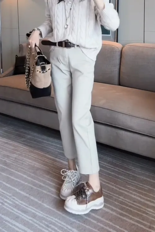 2025早秋新款高腰显瘦时尚百搭宽松休闲裤