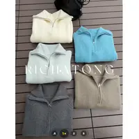 atong/阿彤-【】-100%sheep wool坑条拉链开衫毛衣0918-16