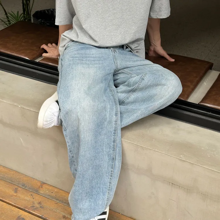 复古阔腿牛仔裤男女2025新款百搭高腰显瘦垂感宽松慵懒风拖地裤