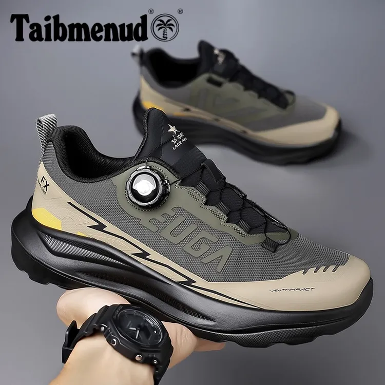Taibmenud减震透气时尚休闲鞋男士户外运动鞋耐磨徒步登山潮鞋子