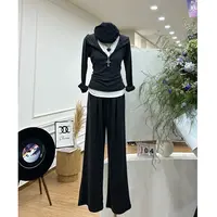 【秋巷少女】休闲运动风修身显瘦气质套装-25942