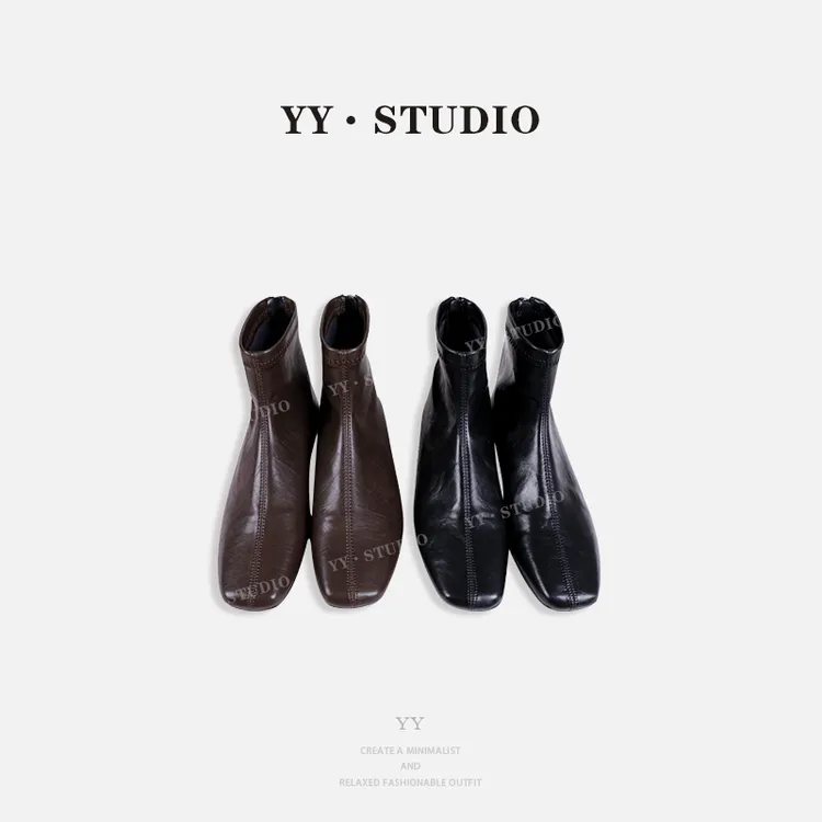 【YANYAN】低跟内增高尖头皮鞋冬季靴秋季气质时尚短靴YY-0010