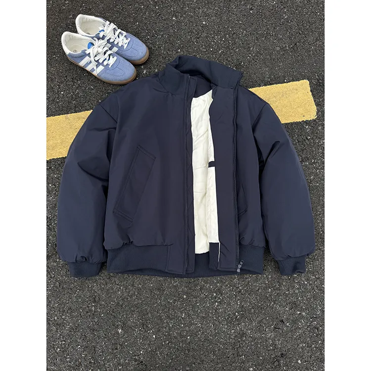 美式cleanfit飞行夹克棉服外套男款冬季新款bomber廓形立领棉衣潮