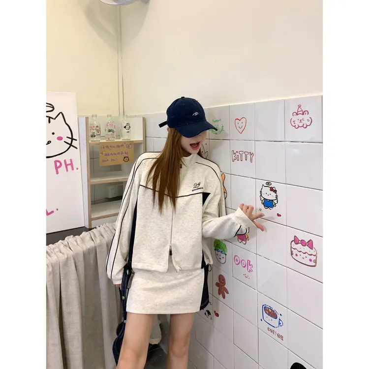 切糕自制【早八人首选】小个子秋女流光风百搭休闲松弛慵懒运动套装