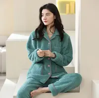 2025新款睡衣女士加绒加厚秋冬款保暖家居服套装可外穿秋冬季宽松