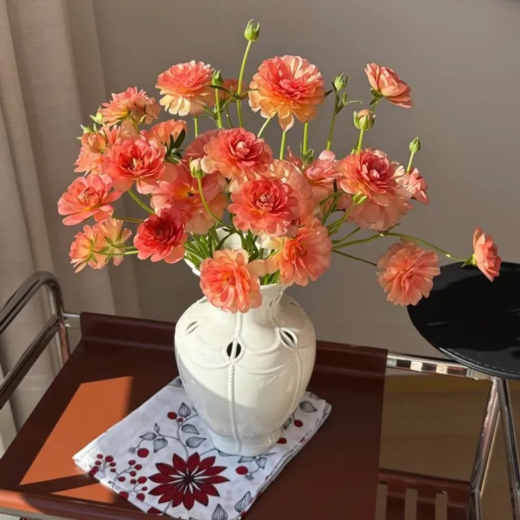 人间绝色鲑鱼色蝴蝶洋牡丹鲜花家用办公插花水养三文鱼色送花期长