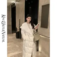 KUN【大被子羽绒】一裹就出门 竖条纹90白鸭绒白色大被子羽绒服