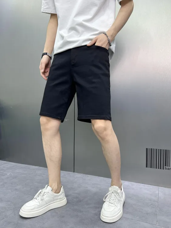 新款黑色净版防褪色高弹力牛仔短裤舒适时尚百搭【夏季9227】
