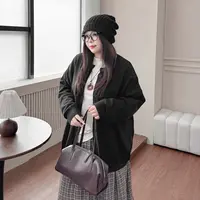 BC4008大码女装【软糯云感肤】秋冬胖mm保暖显瘦针织200斤毛衣开衫