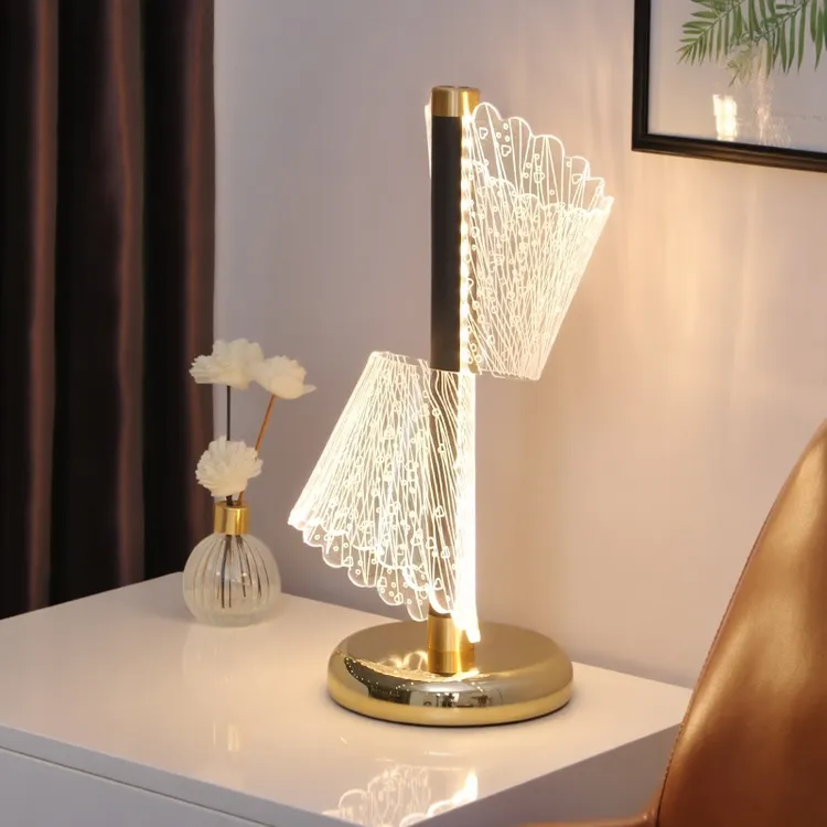 充电压克力轻奢风高级现代简约触摸调光高级台灯卧室床头灯