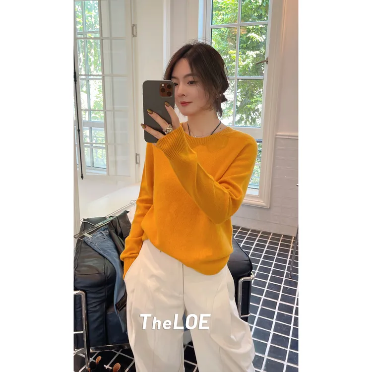 TheLOE【全羊毛打底衫】高级感休闲套头针织衫#LE-L501