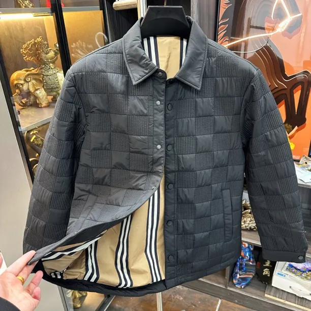 冬季新款翻领男士修身潮流休闲百搭棉服外套