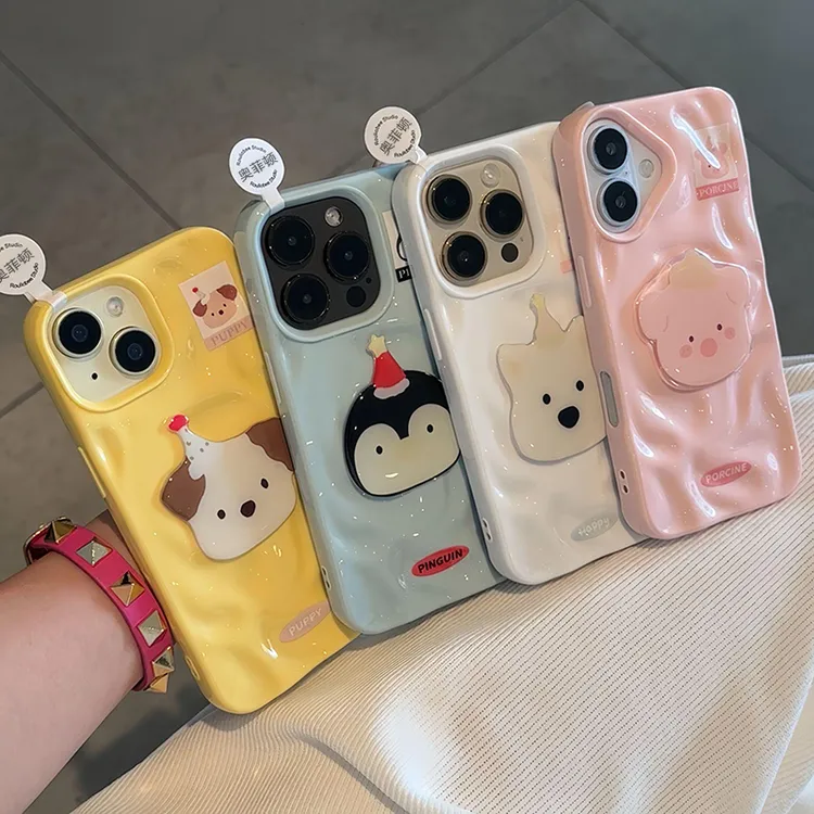 奥菲顿趣味动物贴片苹果16Promax手机壳iPhone15/14陨石纹13/12