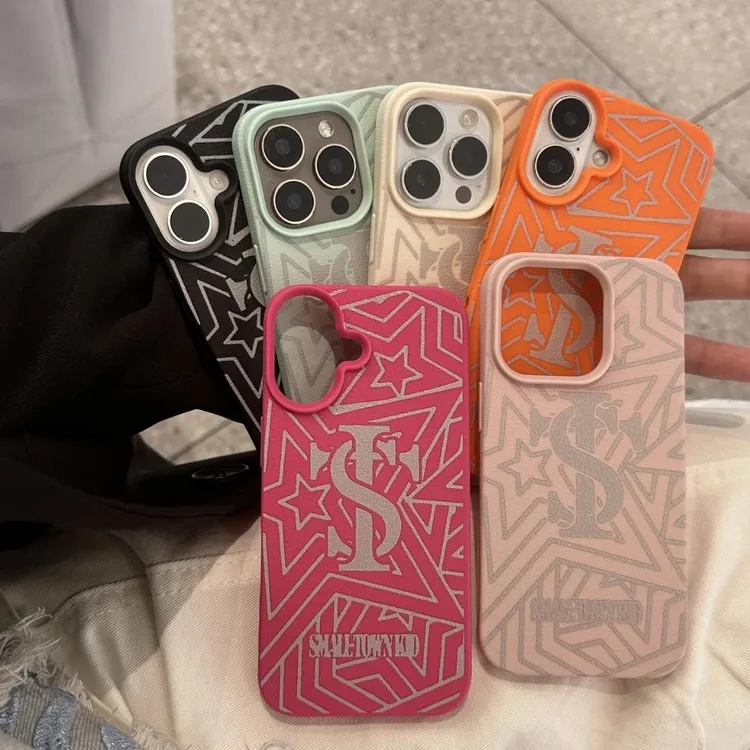 奥菲顿星星英文STK适用iPhone17/16promax荔枝纹苹果14/13手机壳