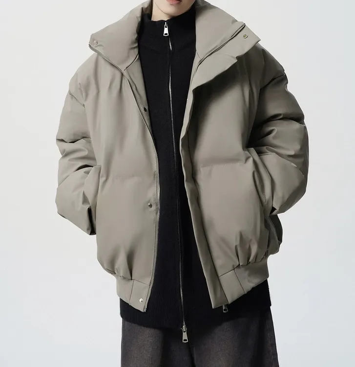 美式潮牌重磅立领男女皮棉服冬高街cleanfit棉衣加厚保暖秋冬款