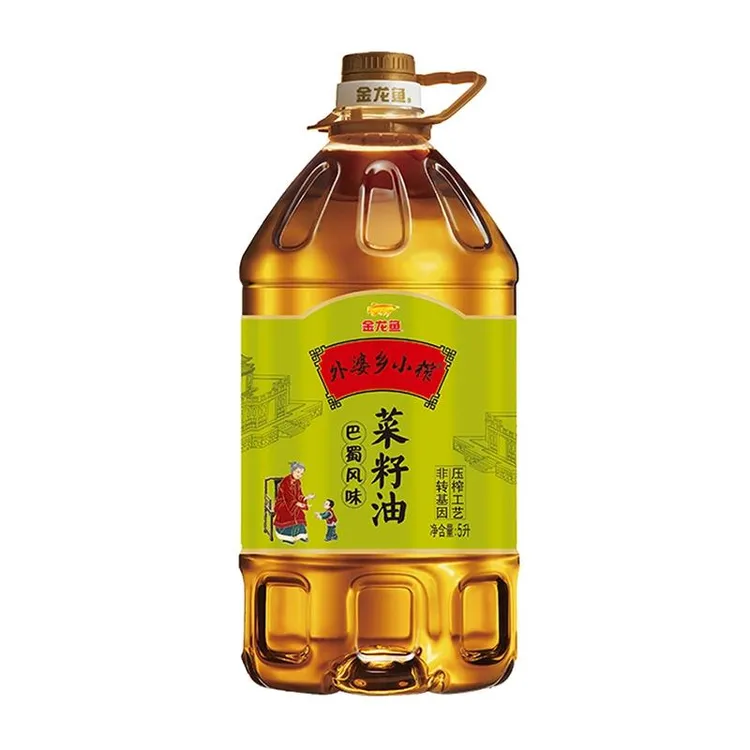 金龙鱼外婆乡小榨巴蜀风味菜籽油5L桶非转基因压榨工艺家用食用油