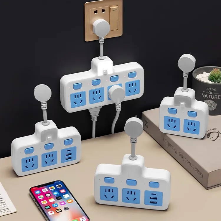 公正牛家用插座无线转换器夜灯USB独立开关多功能一转多位排插