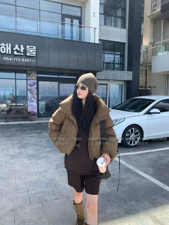 TS|金标立领插肩袖短款百搭泡芙鸭绒羽绒服