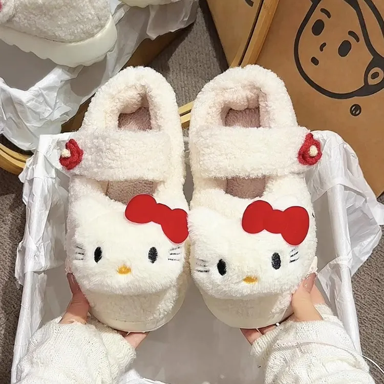 玛丽珍鞋子女2025新款爆款毛毛鞋女外穿秋冬季超火一脚蹬厚底棉鞋