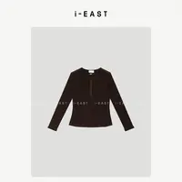i-EAST 无可挑剔~简约排扣时尚百搭长T恤上衣-5Q SY9380