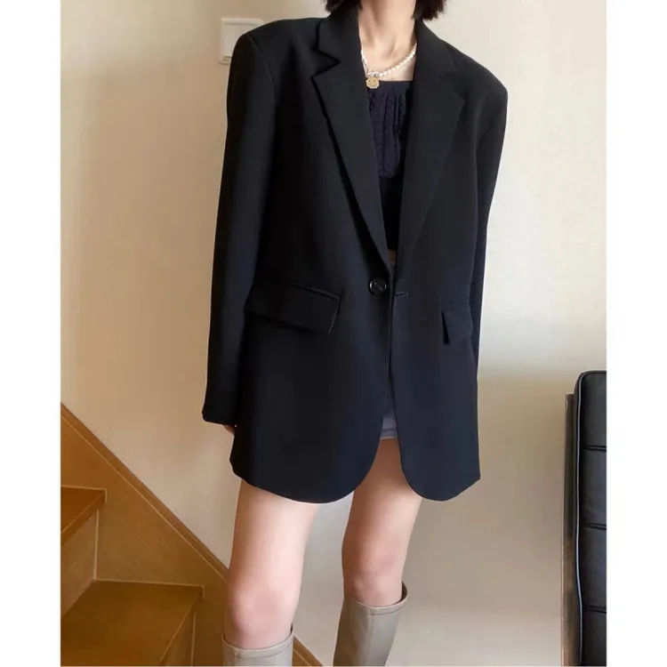 早秋新款长袖西装外套女新款小众设计感韩版秋装女款爆款2025新款