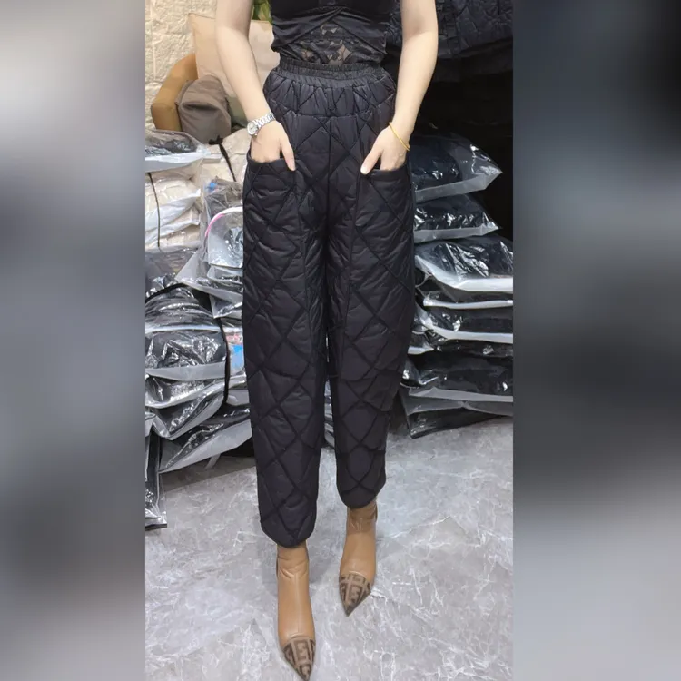 (9010)雅伊裳品2025年新款菱形格显瘦遮肉百搭棉裤萝卜裤
