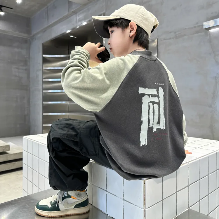 童装男童德绒卫衣半高领秋冬款2025新款青少年打底衫秋装中大童潮