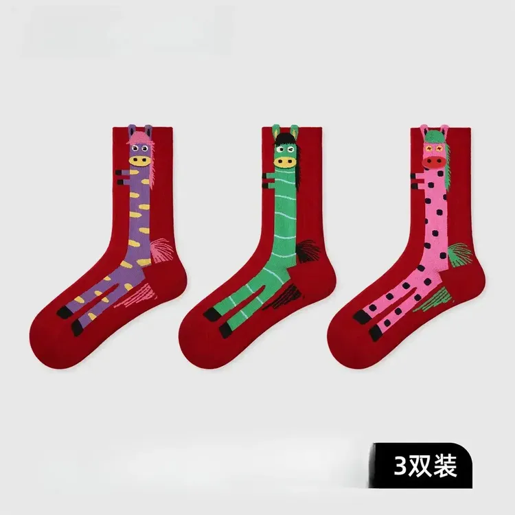 2026年【立马发财】马年春节新年袜子过年袜红色本命年袜JY商品图