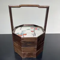 ZCCX刺绣柿柿如意提篮果盒茶饼盒