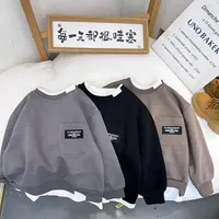 wy-3807纯色假两件中童长袖时尚休闲春秋洋气卫衣