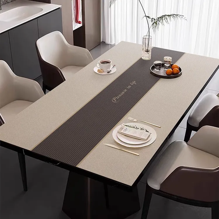 现代简约餐桌垫免洗防油防水防烫高档轻奢高级感桌布餐桌布长方形