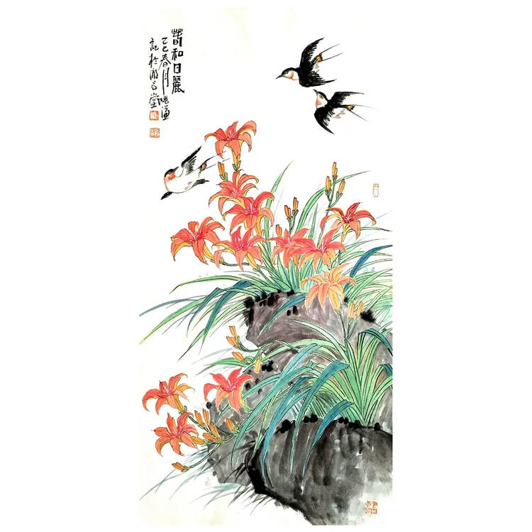 春和日丽图 40/80厘米 宣纸软片未裱