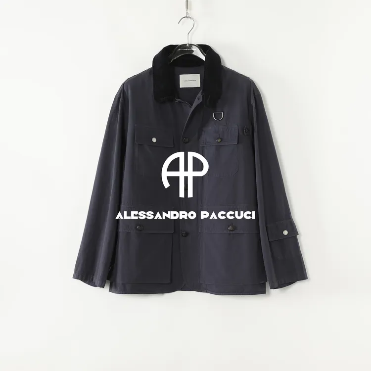 AP洛哥53124WT【限量/复古蓝调】棉翻领多口袋宽松复古工装风外套