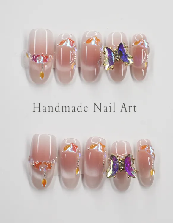 法式温柔显白猫眼穿戴甲片高级美甲贴片气质粉色穿戴式韩系ins