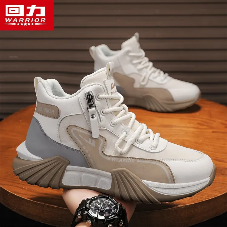 回力男鞋冬季2025新款高帮侧拉链厚底老爹鞋增高运动防滑休闲潮鞋