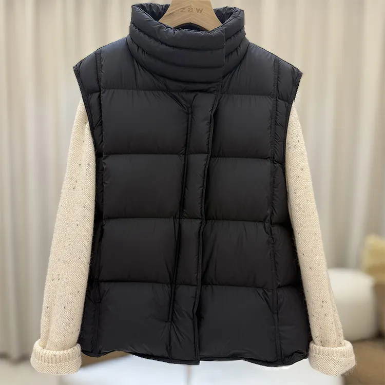zaw大码女装胖妹妹休闲羽绒服马甲冬季白鸭绒胖mm马夹背心/25430