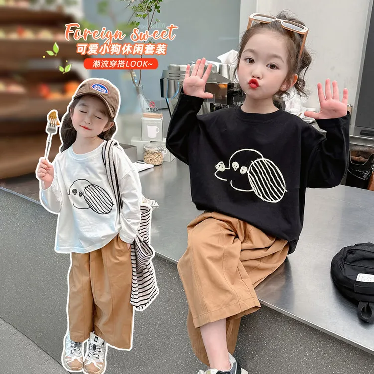 女童套装2025新款春季女孩韩版洋气时髦休闲运动两件套女宝宝春装