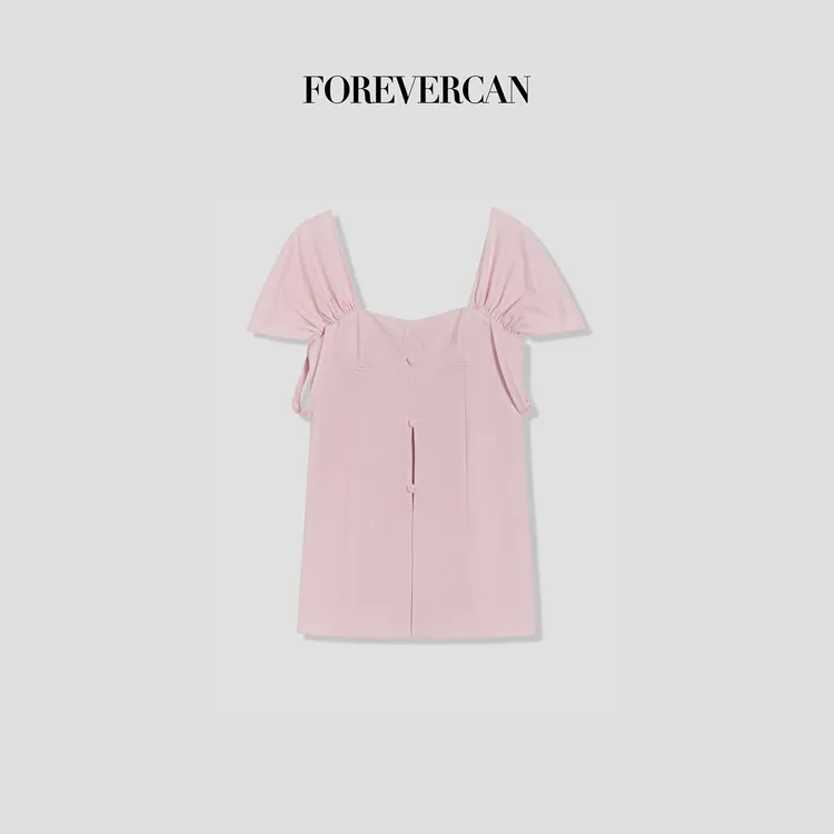 FOREVERCAN“樱落”宫廷解构主义泡泡袖短袖上衣ST21583